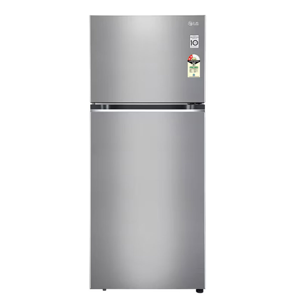 LG 398 L 2 Star Convertible Double Door Refrigerator with Smart Diagnosis and Smart Inverter Compressor (BLDC) (GL-S422SPZY, Shiny Steel)