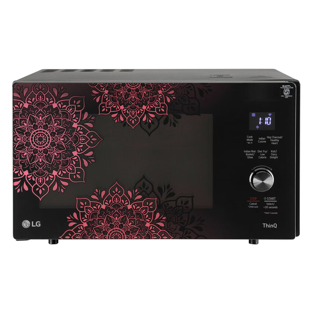 LG 28 L Scan-To-Cook Charcoal Microwave Oven, Wi-Fi, Diet Fry™, Motorised Rotisserie, Healthy Heart™ (MJEN286VIW, Black)