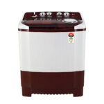 LG 8Kg 5 Star Semi Automatic Washing Machine, Roller Jet Pulsator + Soak (P8035SRAZA, Burgundy)
