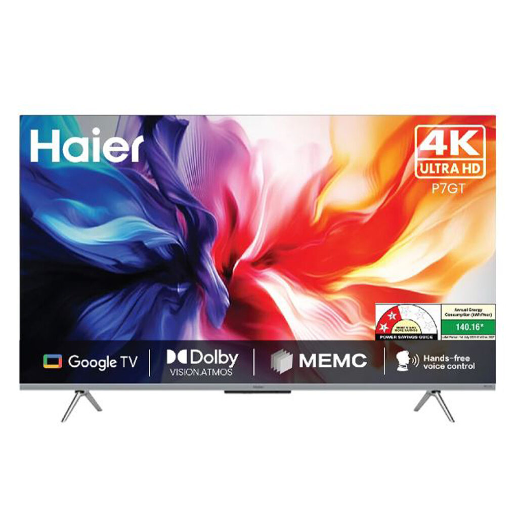 Haier 108cm (43 Inch) 4K Ultra HD Smart Google TV With Hands Free voice Control (43P7GT-P)