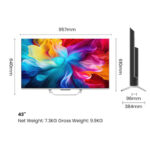 Haier 108cm (43 Inch) QLED 4K Smart Google LED TV With Dolby Vision. Atmos (43S800QT-P, Grey)