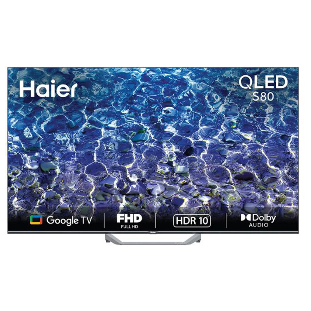 Haier 80cm (32 Inch) QLED Full HD Smart Google TV, Dolby Audio (H32S80FFX, Grey)