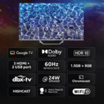 Haier 80cm (32 Inch) QLED Full HD Smart Google TV, Dolby Audio (H32S80FFX, Grey)
