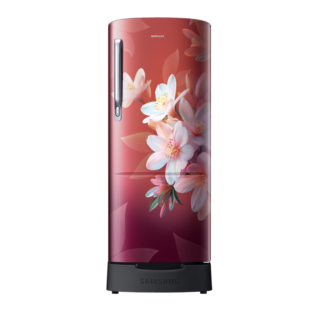Samsung 183L 3Star Stylish Grandé Design Direct Cool Single Door Refrigerator (RR20F1823WR, Wild Lily Red)