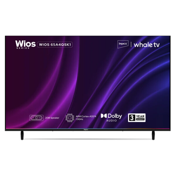 Impex 65 Inch 4K UHD QLED WIOS Whale Series Smart TV (WIOS 65A4QSK1)
