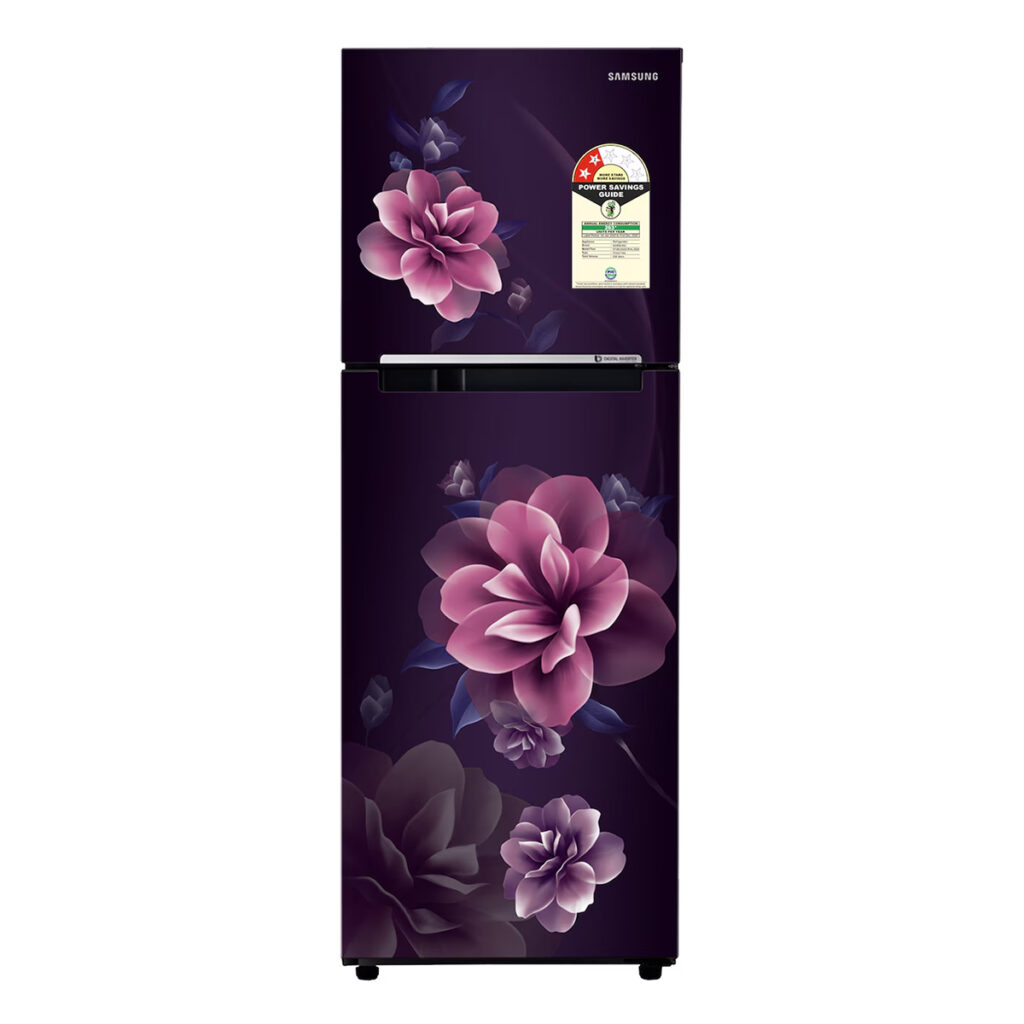 Samsung 236 L 2 Star Frost Free Double Door Refrigerator with Digital Inverter Technology (RT28C3022CR , Camellia Purple)