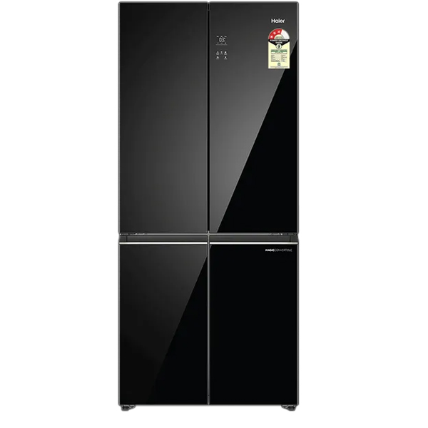 Haier 520L 3 Star Lumiere 4 Door Convertible Side by Side Refrigerator Wi-Fi (HRB-600KGU1, Black Glass)