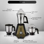 Preethi Titan 1000Watt Mixer Grinder 3 Jar (MG-283) - Image 4