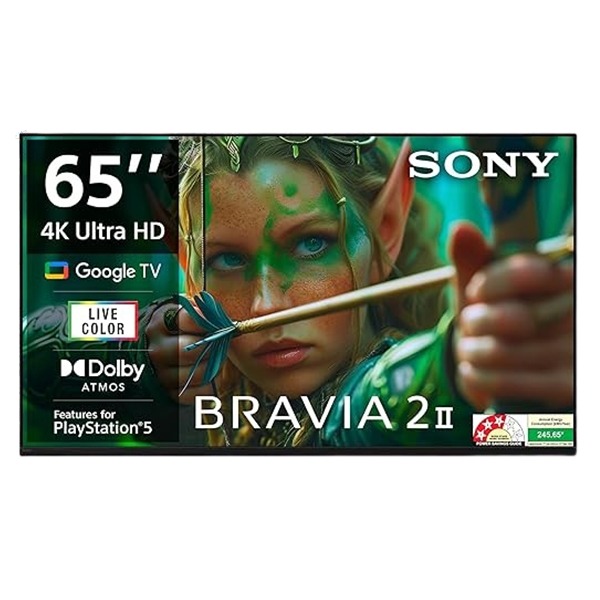 Sony 164cm (65 Inch) BRAVIA 2 II 4K Ultra HD Smart Google LED TV (K-65S25M2)