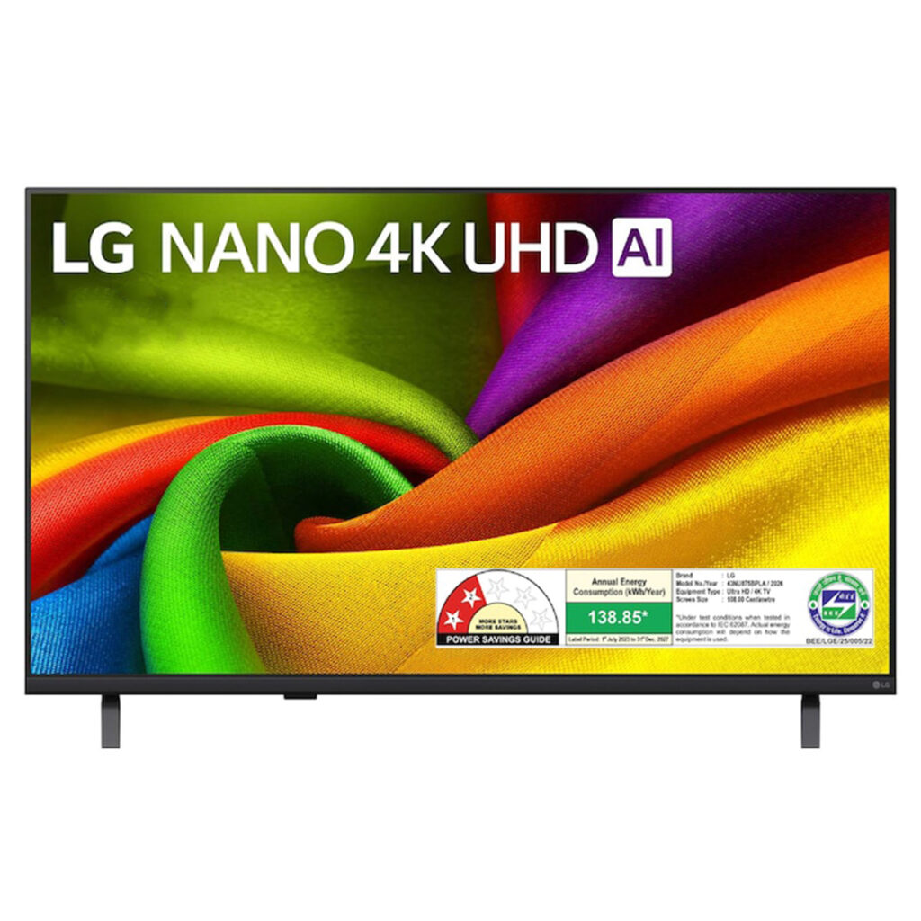 LG 108cm (43 Inch) NANO 4K UHD AI Smart TV with α5 AI Processor 4K Gen9, 2026 Model (43NU875BPLA)
