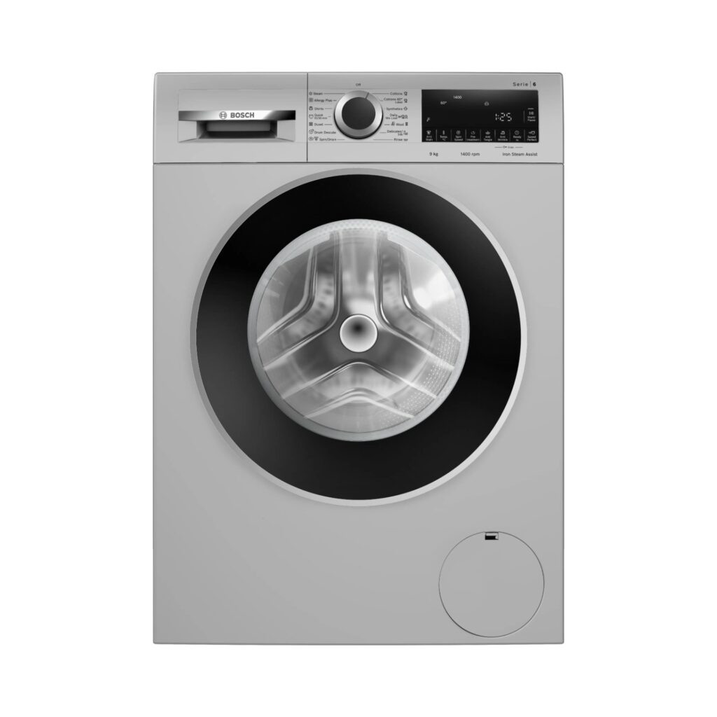 BOSCH 9 kg Fully Automatic Series 6 Front Load washing machine, 1400 Rpm (WGA244ZSIN, Silver)