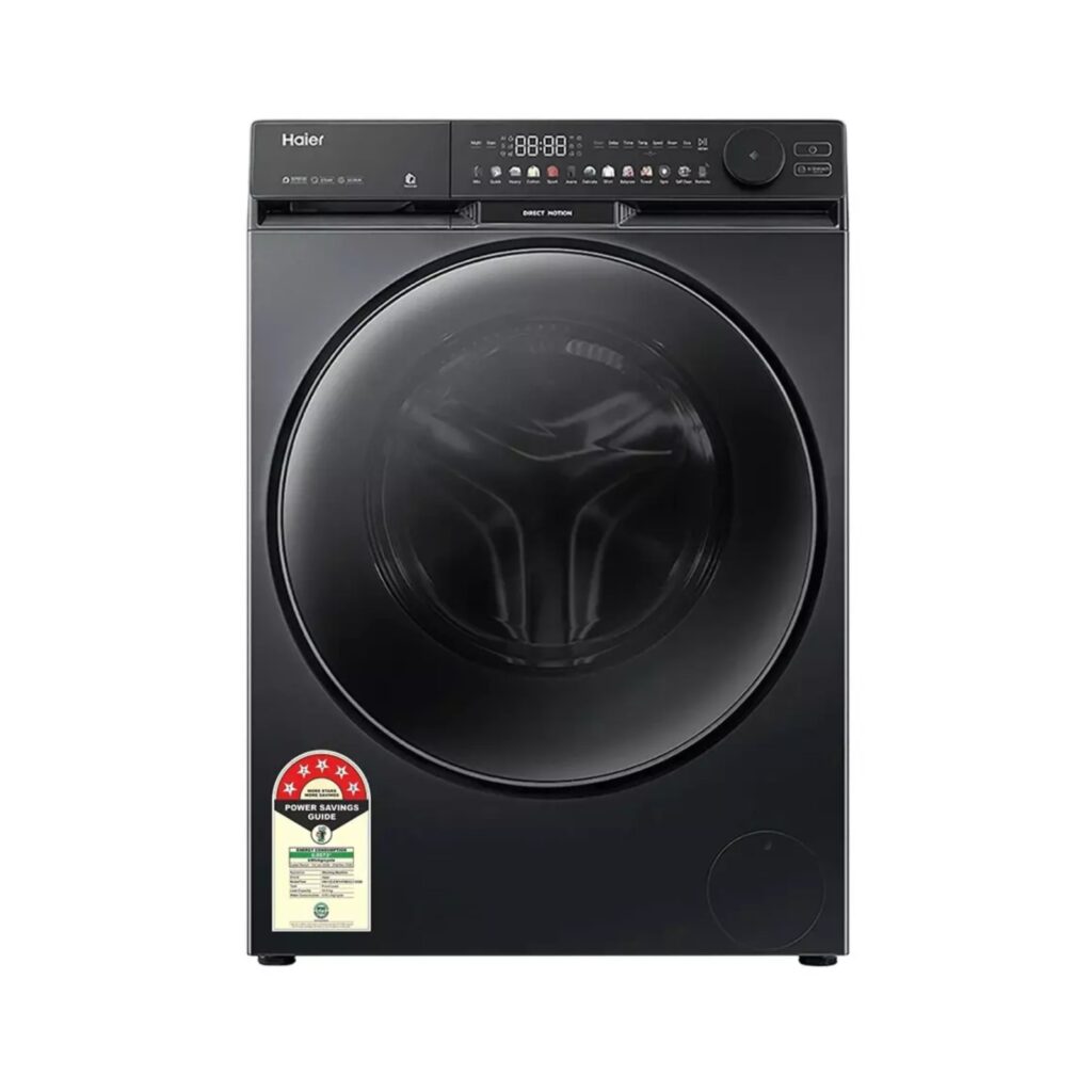 Haier F9 Pro 10 Kg 5 Star Fully Automatic Front Load Washing Machine, Rpm 1400 (HW100-DM14F9PBKU1, Black)