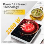 V-Guard 2200W Electric Infrared Cooktop, Compatible with All Utensils (VIRC 04, Black) - Image 5