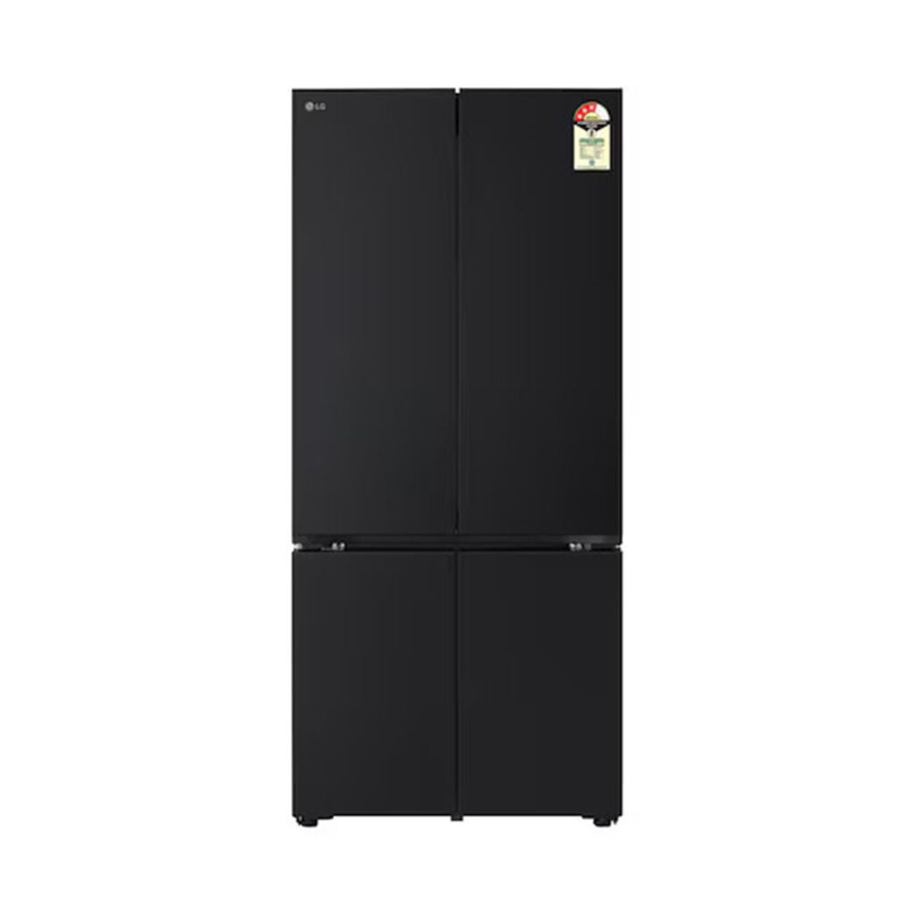 LG 574L 3 Star French Door Refrigerator, Fresh Converter+, Wi-Fi Convertible, DoorCooling+ (GV-B23FFGMB, Black Glass Finish)
