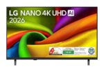 LG 108cm (43 Inch) NANO 4K UHD AI UHD TV with α7 AI Processor 4K Gen9, with Dolby Atmos (43NU880BPLA)