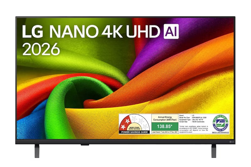 43NU880BPLA2 LG 108cm (43 Inch) NANO 4K UHD AI UHD TV with α7 AI Processor 4K Gen9, with Dolby Atmos (43NU880BPLA)