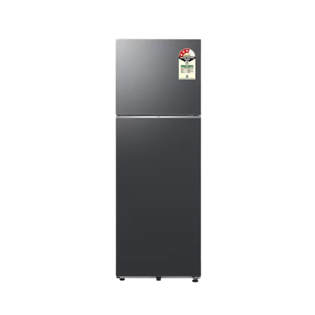 Samsung 350 L 3 Star Double Door Refrigerator with Bespoke AI (RT38HG5A43B1, Black Doi)