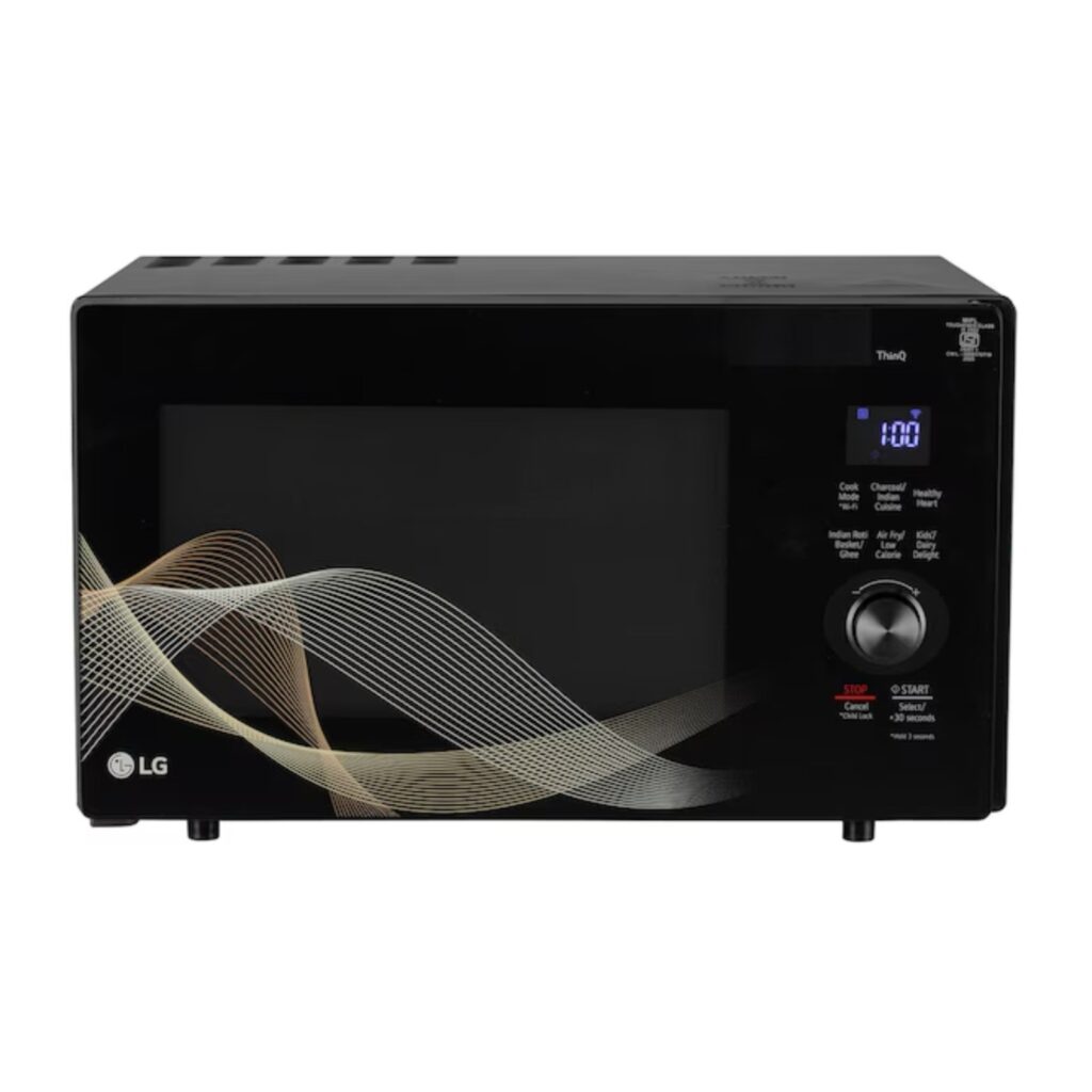 LG 28 L Convertible Microwave Oven with Air Fry, Charcoal Lighting Heater (MJEN286UHWF,Black)
