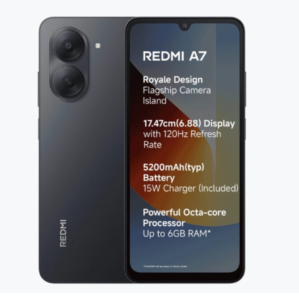 Redmi A7 (3GB RAM/64GB Storage, Black)