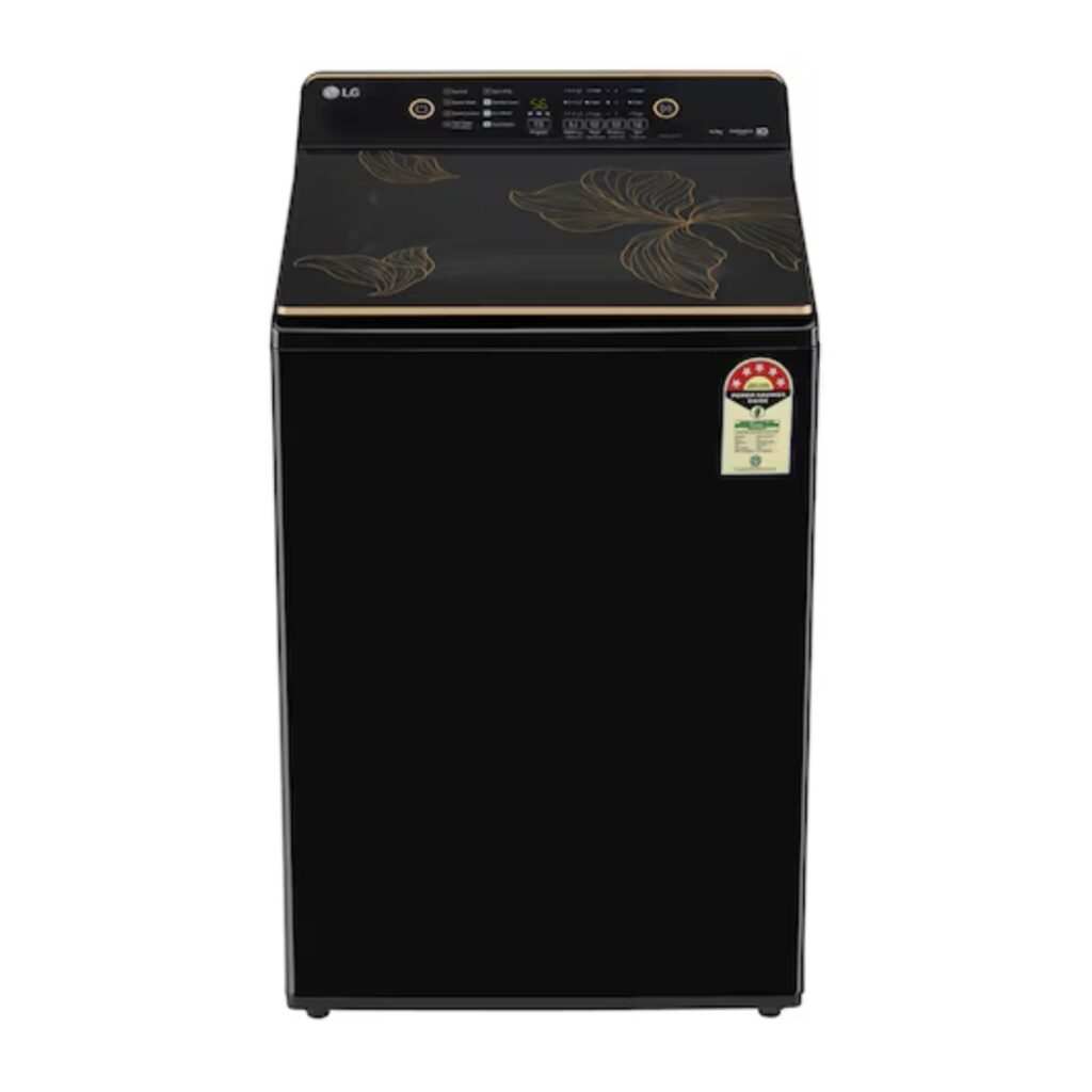 LG 8Kg 5 Star Fully Automatic Top Load Washing Machine (T80KMOB1Z, Onyx Black)