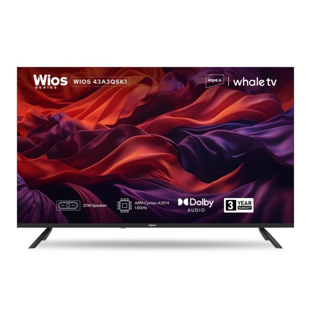 Impex WIOS Whale Series 43 Inch Full HD QLED Smart TV with HDR10, Dolby Audio (WIOS43A3QSK1, Black)