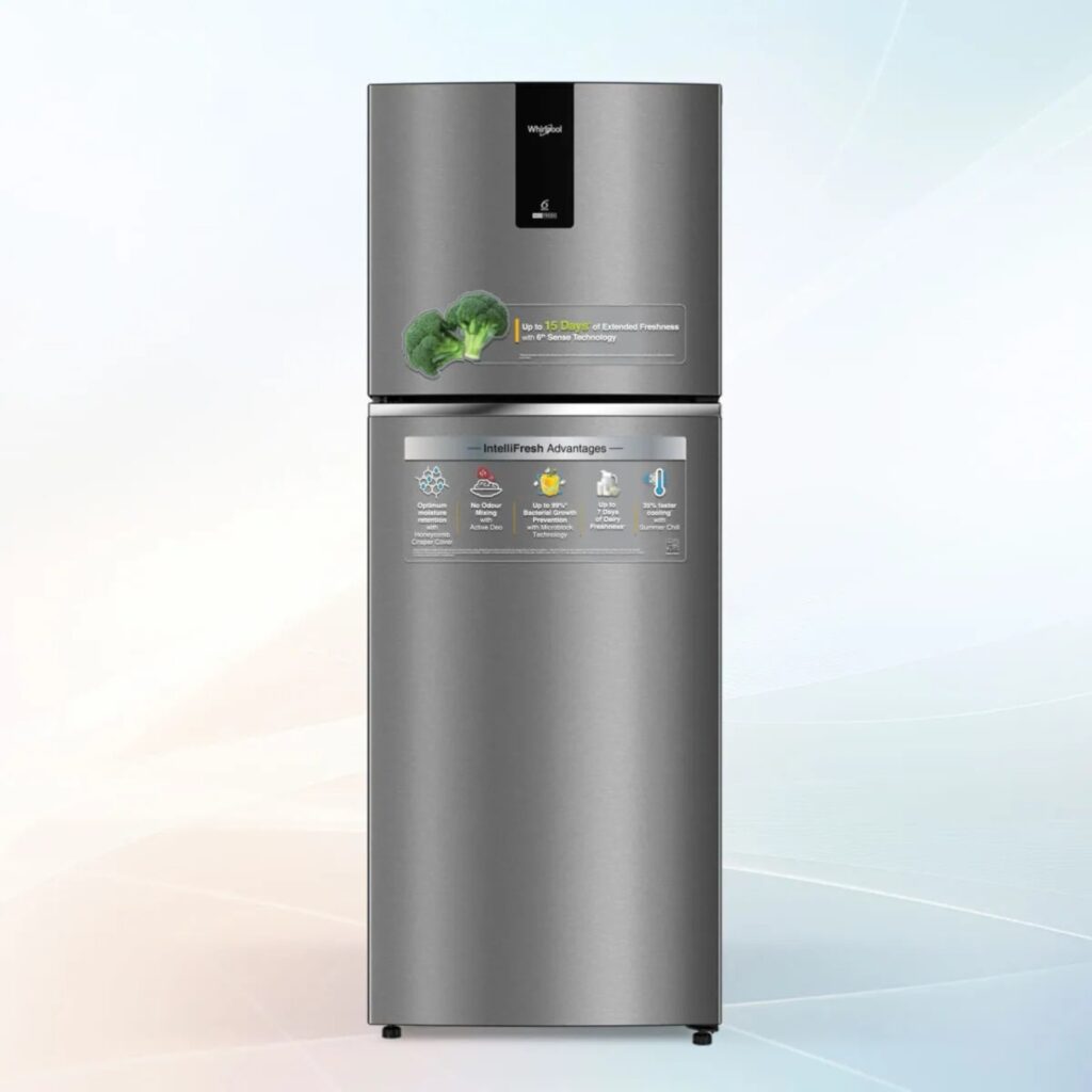 Whirlpool 235L 3 Star Frost Free Double Door Refrigerator (IF INV ELT DF278, Athena Steel)