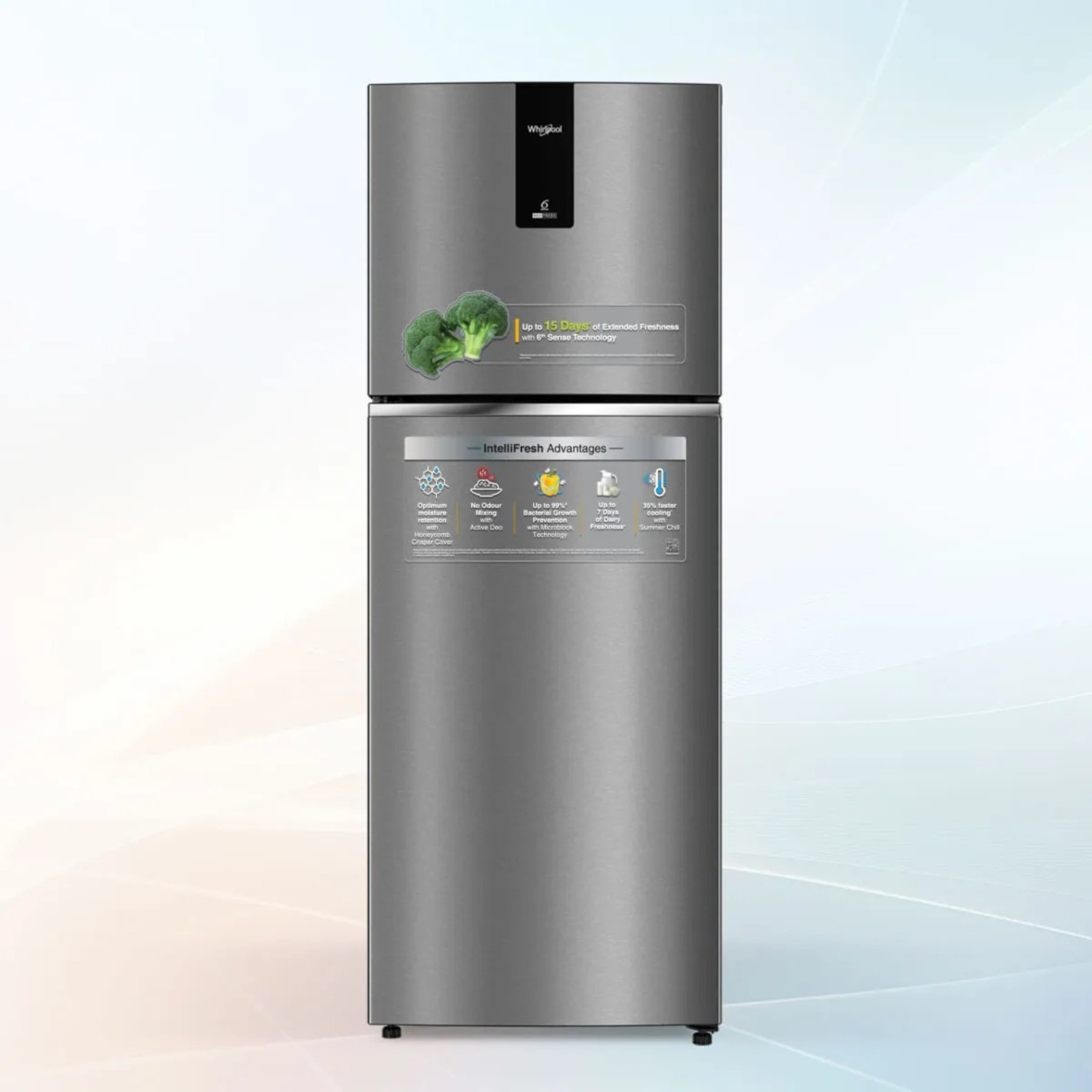 WhatsApp Image 2026-06-20 at 10.08.33 AM (1) Whirlpool 235L 3 Star Frost Free Double Door Refrigerator (IF INV ELT DF278, Athena Steel)