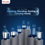 Preethi Blue Leaf Titanium 1000W Mixer Grinder 7 Jars (MG-281) - Image 2