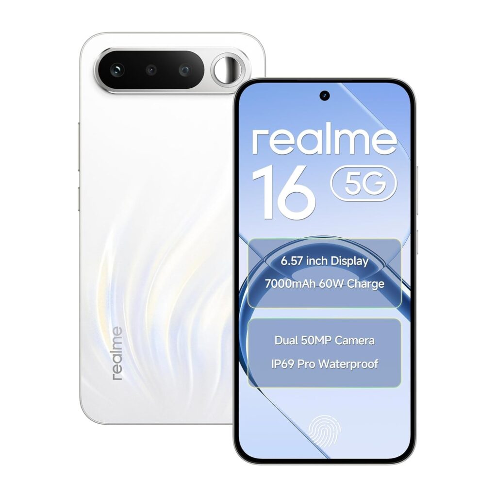 Realme 16 5G (12GB Ram/256GB Storage, White)