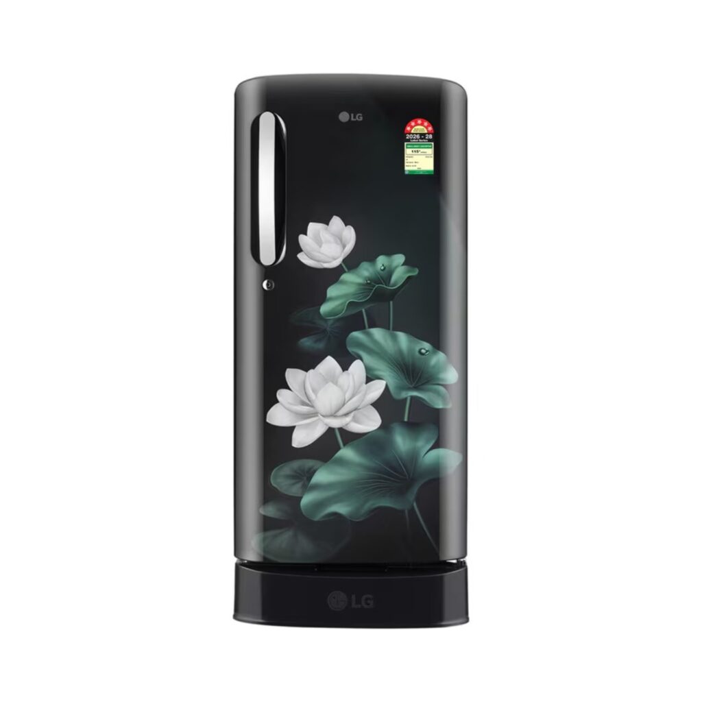 LG 185 L 5 Star Single Door Refrigerator with Base Stand Drawer, Smart Inverter Compressor, Direct Cool (GLD1956ZAEL, Emerald Lotus)
