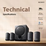 Sony 4.1ch Home Theatre Speaker with 100w Power Output and Powerful Subwoofer, Bluetooth, USB, AUX, Remote Control (SA-D40M2) - Image 2