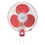 V-guard Glado STD 55W Wall Fan, White Red