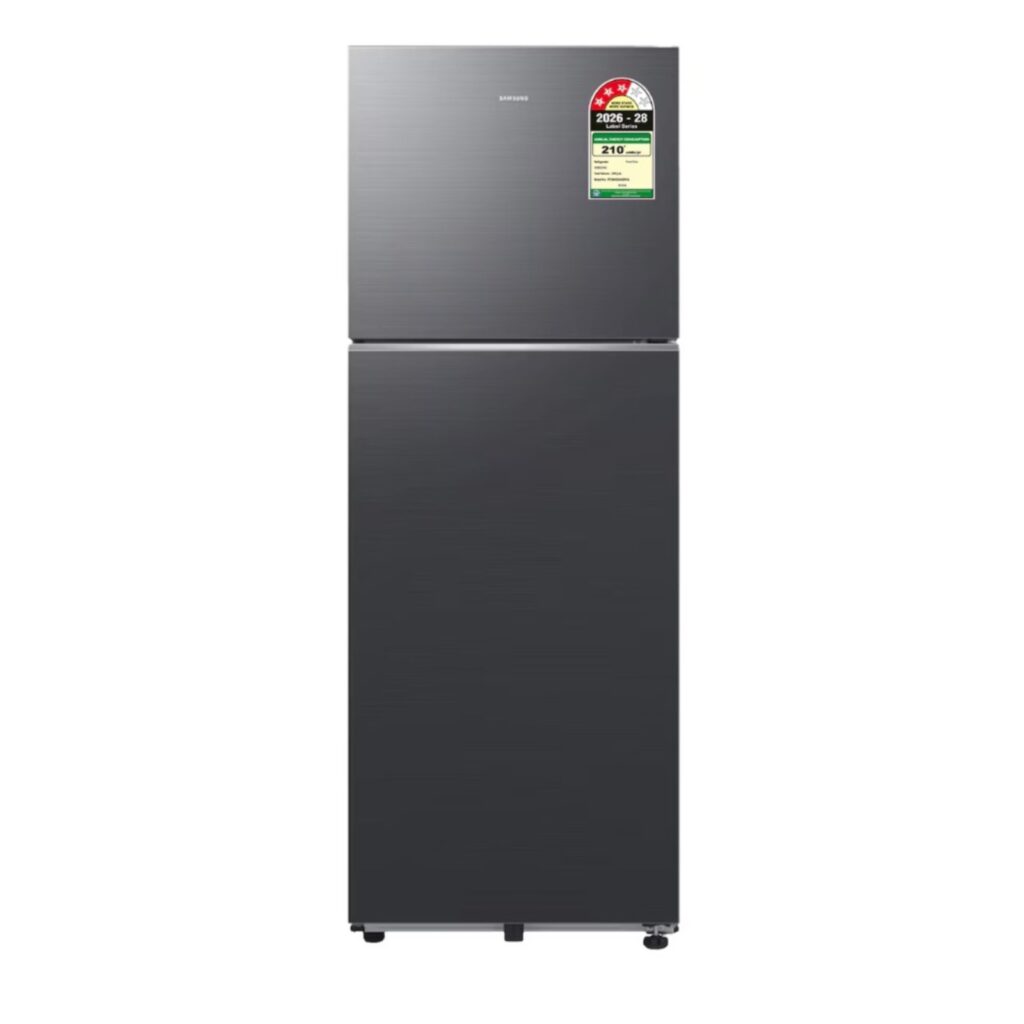 Samsung 330 L 3 Star Bespoke AI Double Door Refrigerator (RT34HG5A43B1, Black Doi)