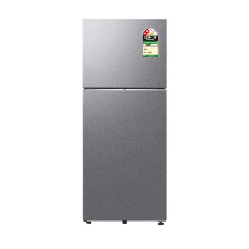 Samsung 419 L 2 Star Bespoke AI Double Door Refrigerator (RT45HG6A22SL, EZ Clean Steel)