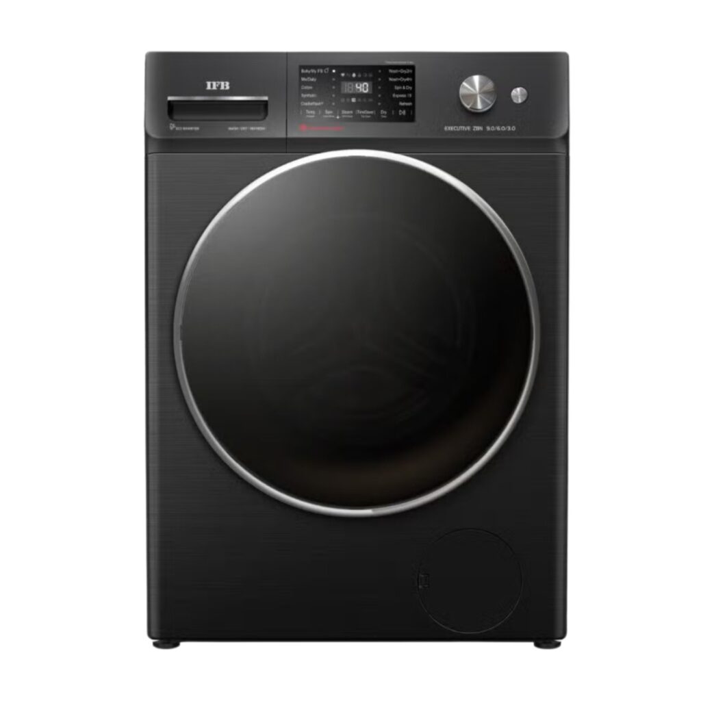 IFB 9/6/3 kg Fully Automatic Front Load Washer Dryer Refresher with Ai Dry , RPM 1400 (IFB Executive ZBN CMS, Black Hairline Finish)