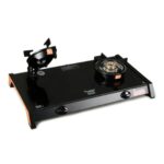 Prestige Svachh Glass Top Gas Stove with Liftable 2 Burners(GTSB-02,Black)