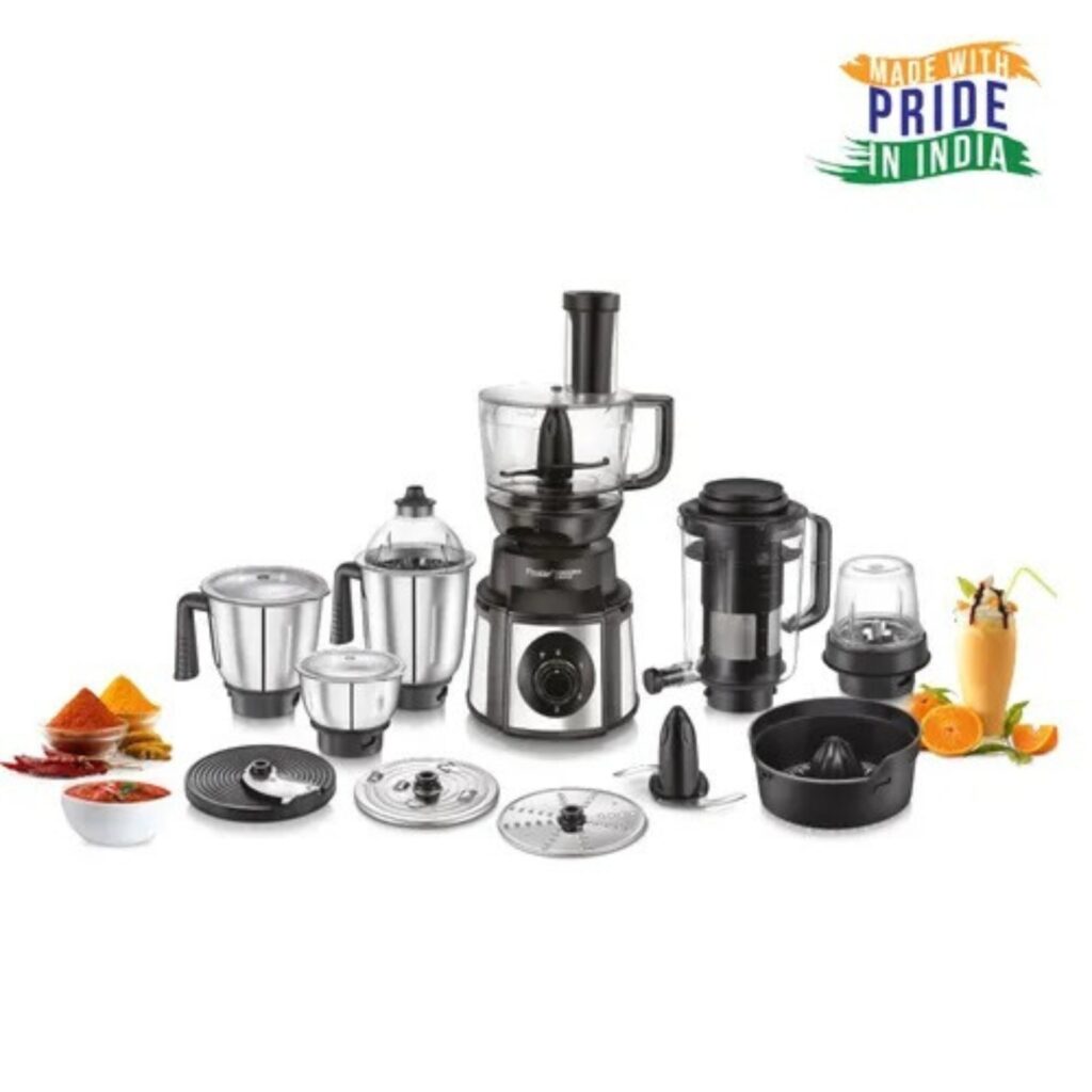 Prestige Endura Pro 1000 Watt Multi Functional Mixer Grinder With 6 Jars with Food Processing Attachments