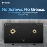Preethi Silverin 2 Burner Glass Top Gas Stove, Manual Ignition(GTS425) - Image 4