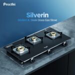 Preethi Silverin 3 Burner Glass Top Gas Stove, Manual Ignition(GTS426) - Image 2