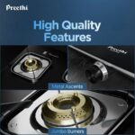 Preethi Silverin 3 Burner Glass Top Gas Stove, Manual Ignition(GTS426) - Image 4