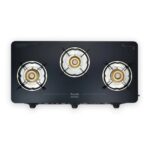 Preethi Alya 3 Burner Glass Top Gas Stove ,Manual Ignition (GTS413)