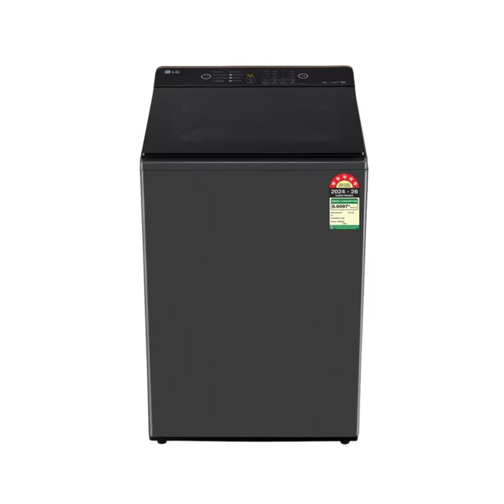 LG 9Kg 5 Star Top Load Full Automatic Washing Machine, Hard Water Wash (T90KMMB3Z, Middle Black)