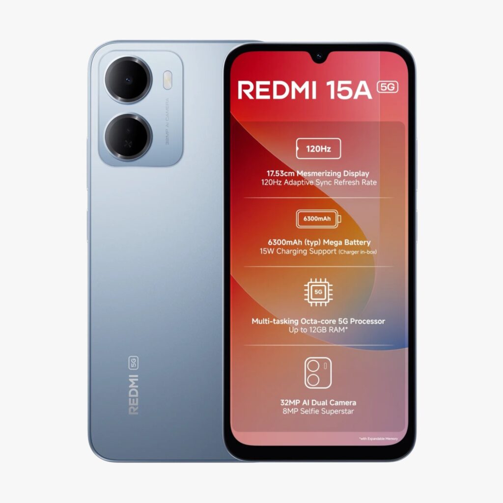 Redmi 15A 5G (4GB RAM/128GB Storage, Awesome Blue)
