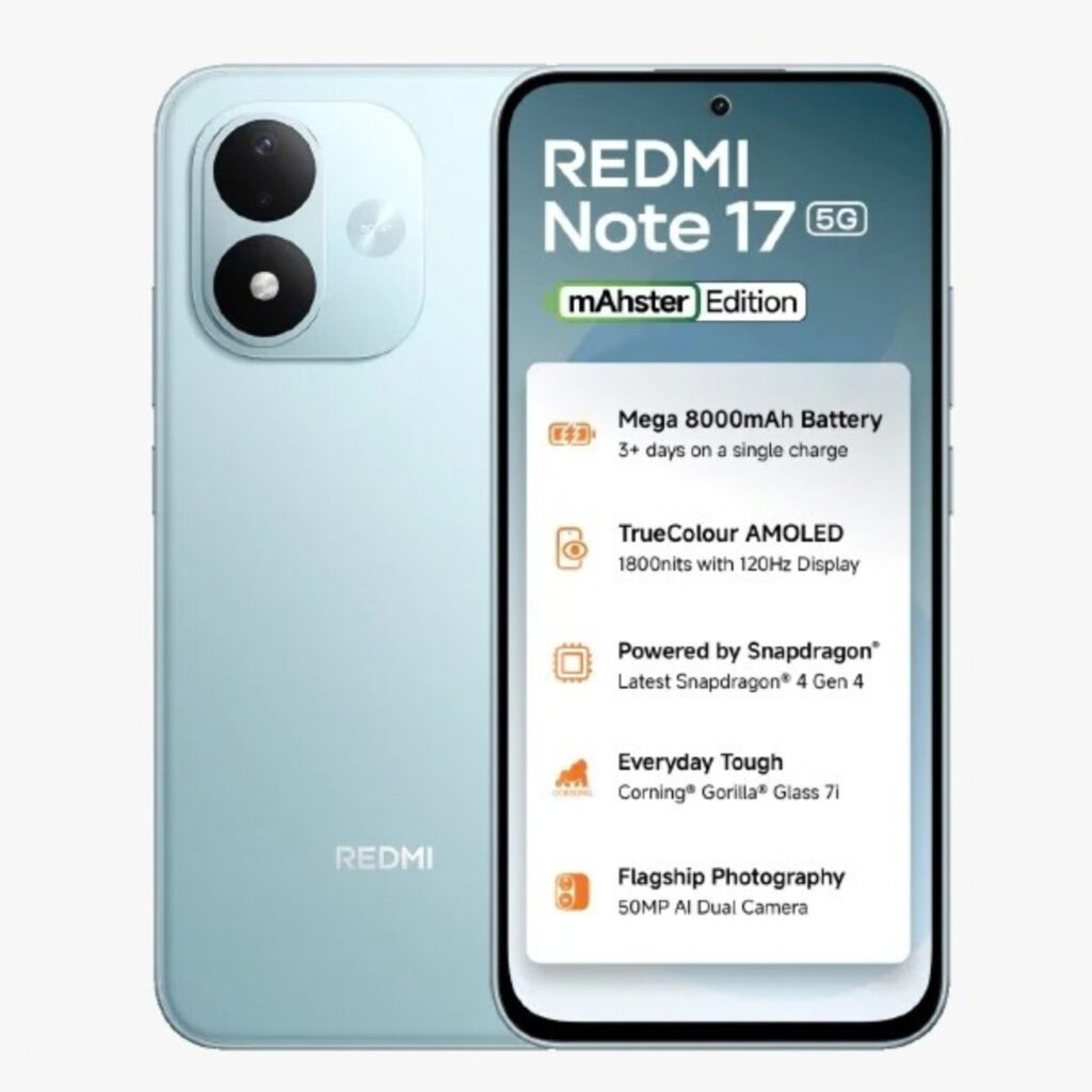 Redmi Note 17 5G (8GB RAM/128GB Storage, Arctic Blue)
