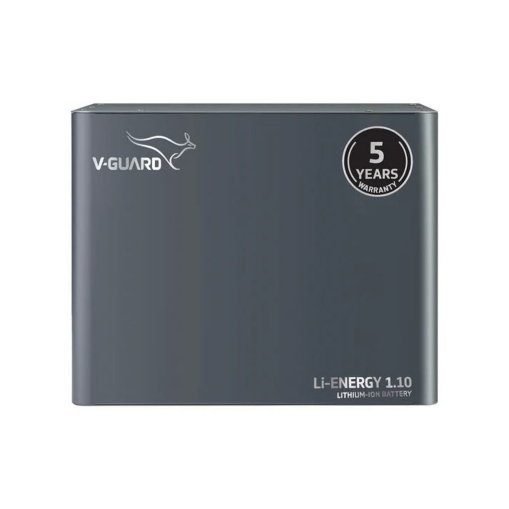 V-Guard Li-Energy 1.10 12.8V /100 Ah Lithium-Ion Battery for home, shops and offices| 1.28kWh Energy | Inbuilt BMS for Overall Protection