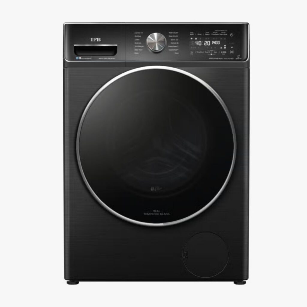IFB 11/7/3 kg Fully Automatic Front Load Washer Dryer Refresher with Ai Dry , RPM 1400 (IFB Executive Plus ZBG, Black VCM)