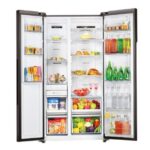 Haier 602 L 3 Star 2-Door Side by Side Wi-Fi Refrigerator (HRS-682KGU1, Black Glass) - Image 4