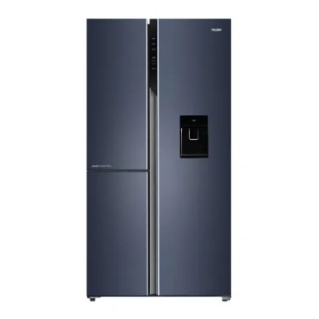 Haier 592 L 3 Star Convertible 3 Door Side by Side Wi-Fi Refrigerator Water Dispenser (HRT-683WGKU1, Graphite Black)