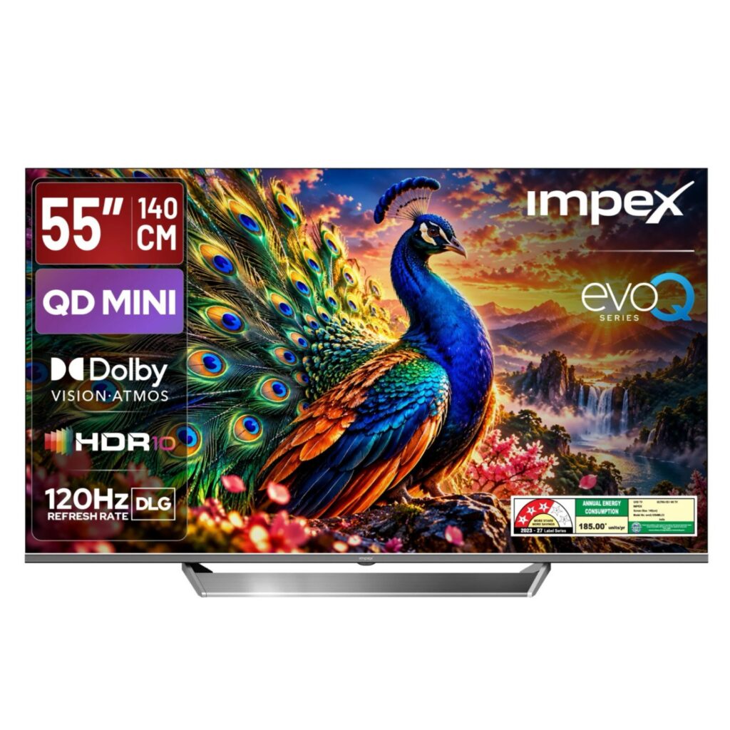 Impex evoQ 139 cm (55 inch) 4K Ultra HD QD-Mini LED Google TV, 4 Year Warranty (55S4MLC3)